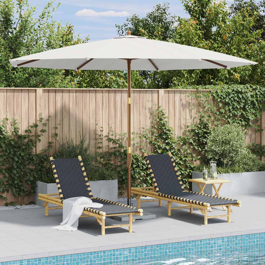 Vidaxl -Parasol mit Holzstange 350 cm Sandweiß