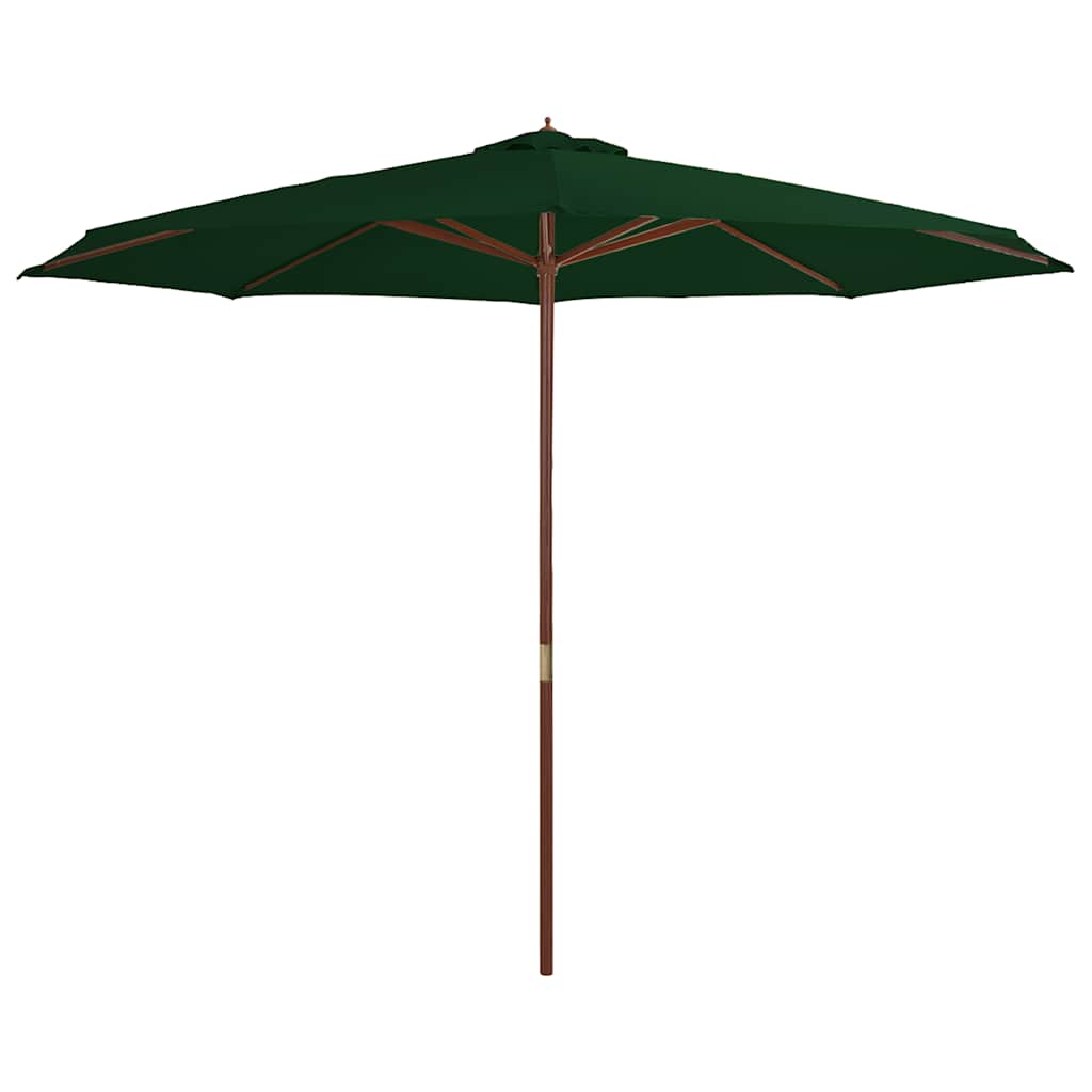 Vidaxl -Parasol mit Holzstange 350 cm Grün