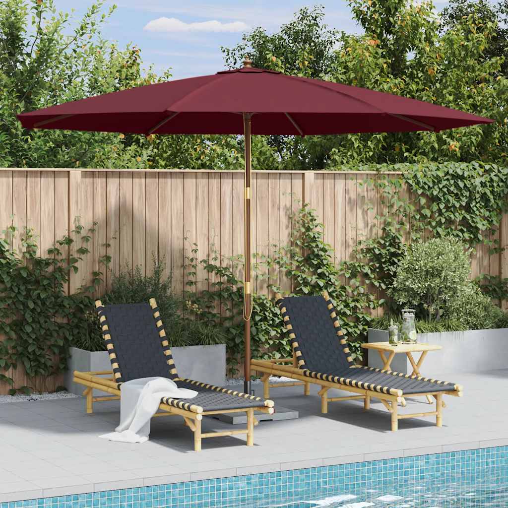 Vidaxl Parasol mit Holzstange 350 cm Bordeaux Rot