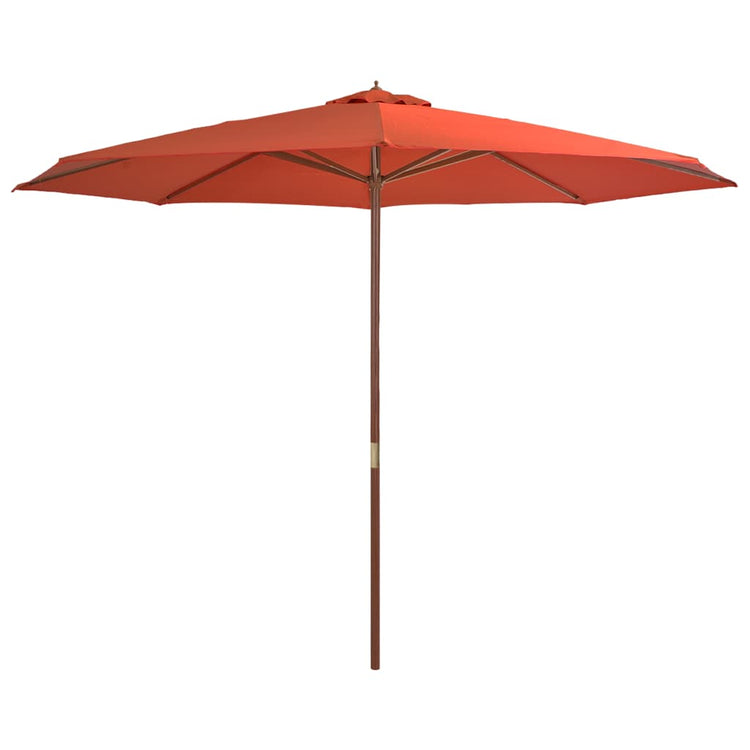 Vidaxl -Parasol mit Holzstange 350 cm Terrakotta -gelöscht