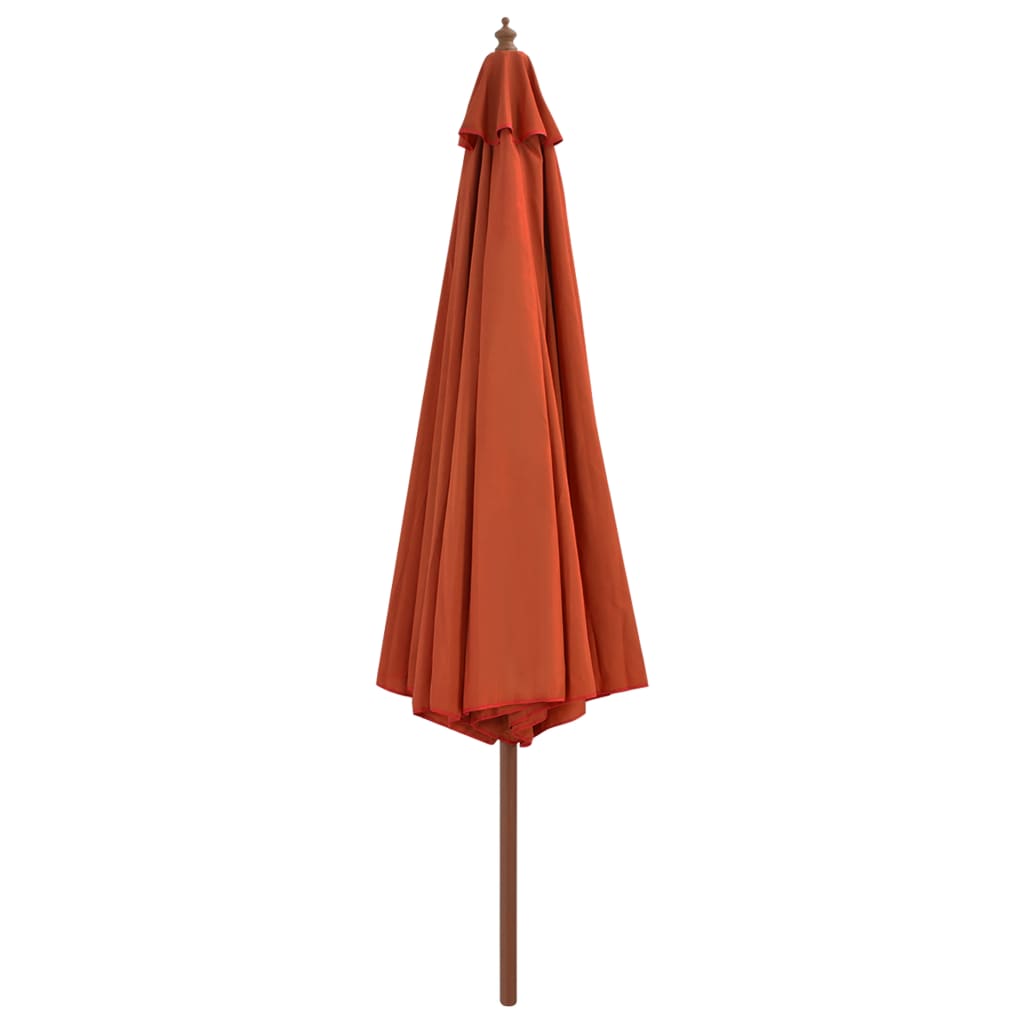 Vidaxl -Parasol mit Holzstange 350 cm Terrakotta -gelöscht