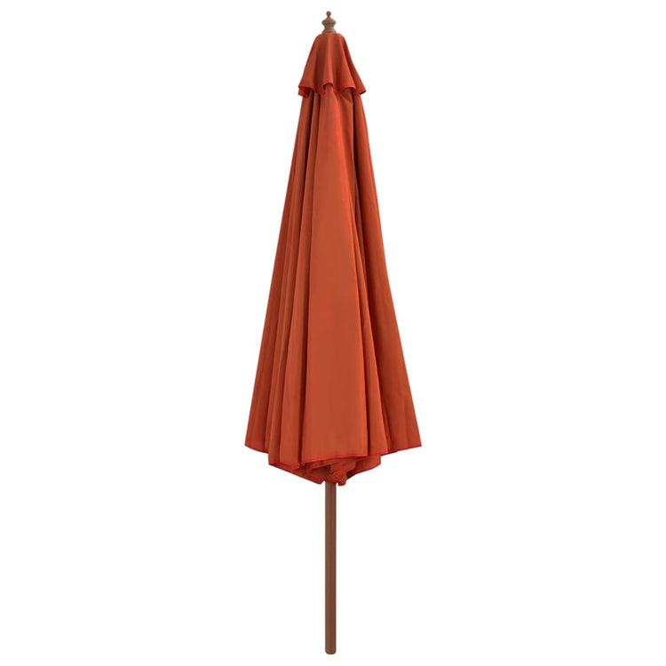 Vidaxl -Parasol mit Holzstange 350 cm Terrakotta -gelöscht