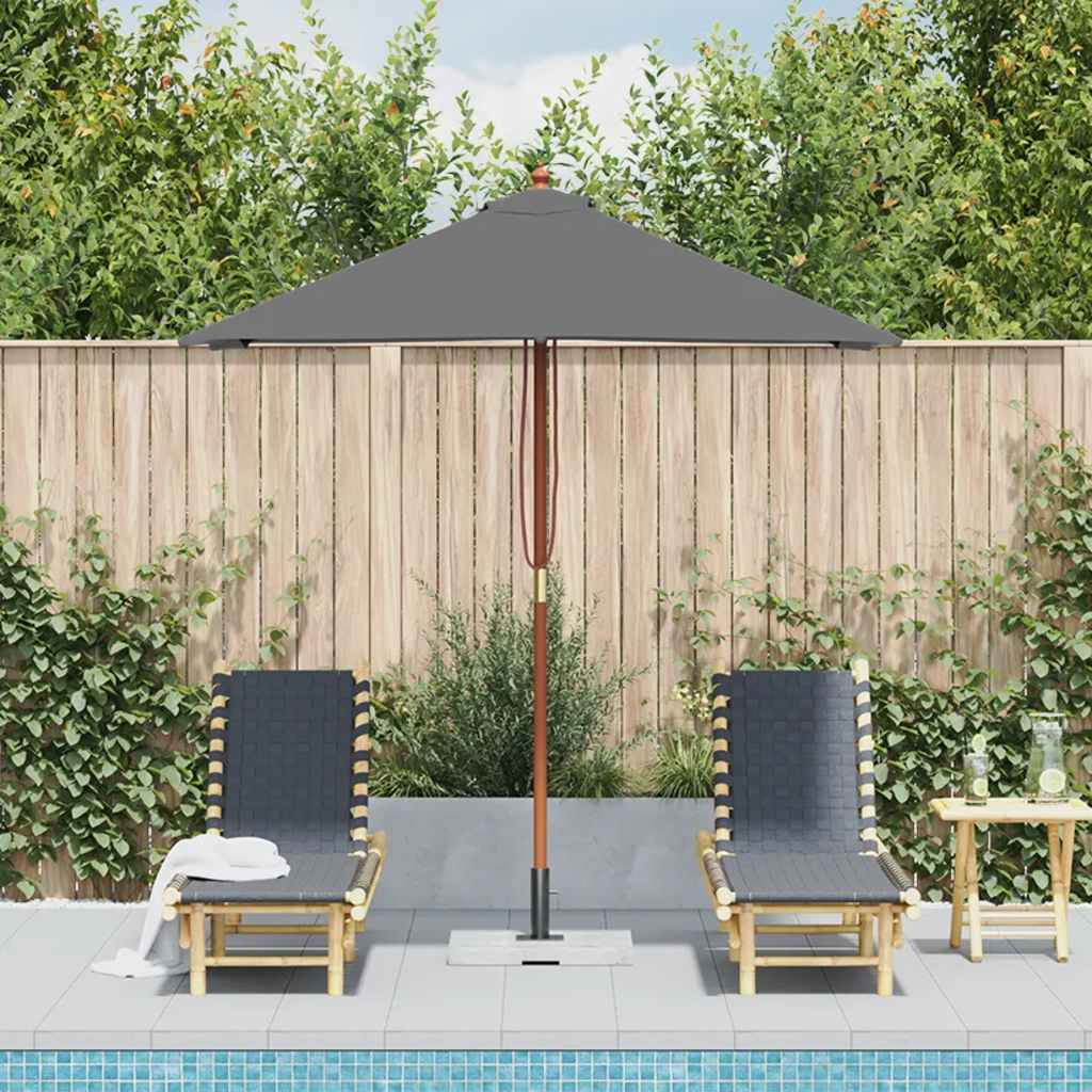 VIDAXL -Parasol mit Holzstange 150x200 cm Anthrazit