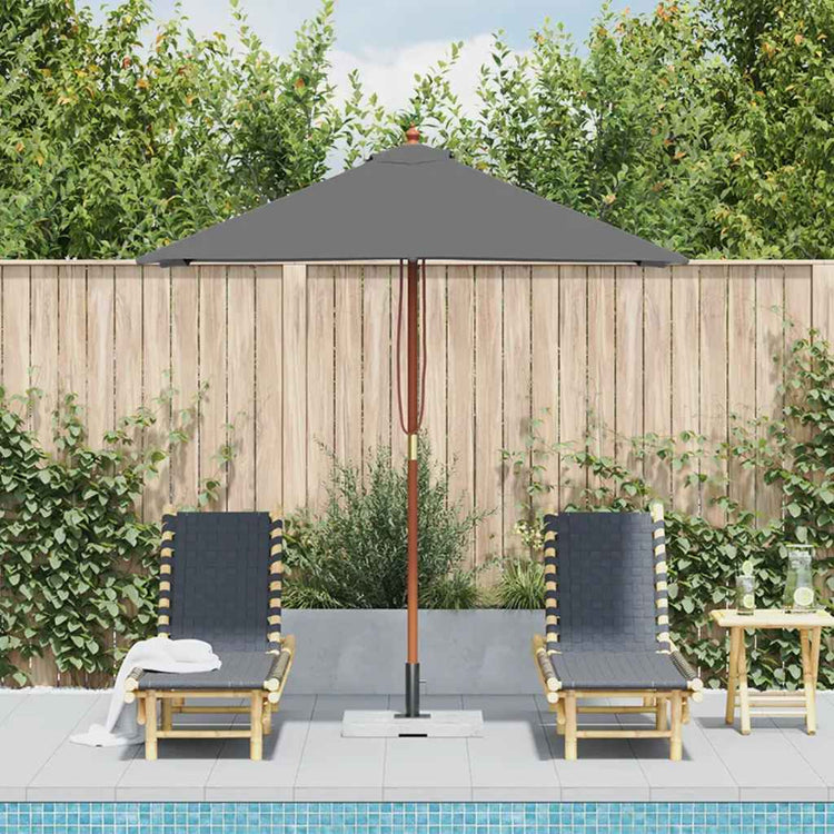 VIDAXL -Parasol mit Holzstange 150x200 cm Anthrazit