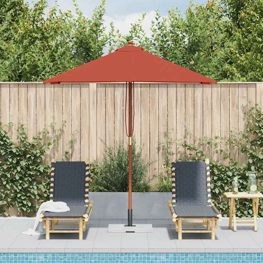 Vidaxl -Parasol mit Holzstange 150x200 cm Terrakotta -ausgelöst