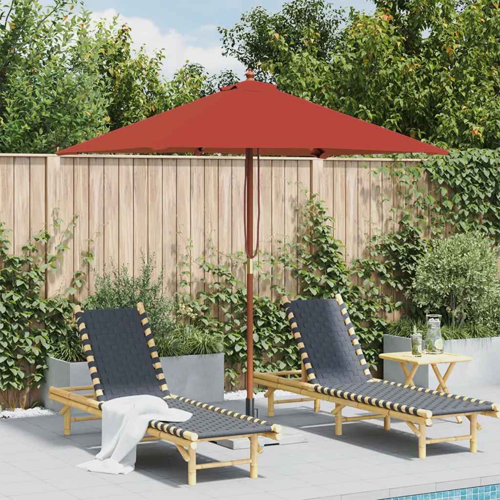 Vidaxl -Parasol mit Holzstange 150x200 cm Terrakotta -ausgelöst