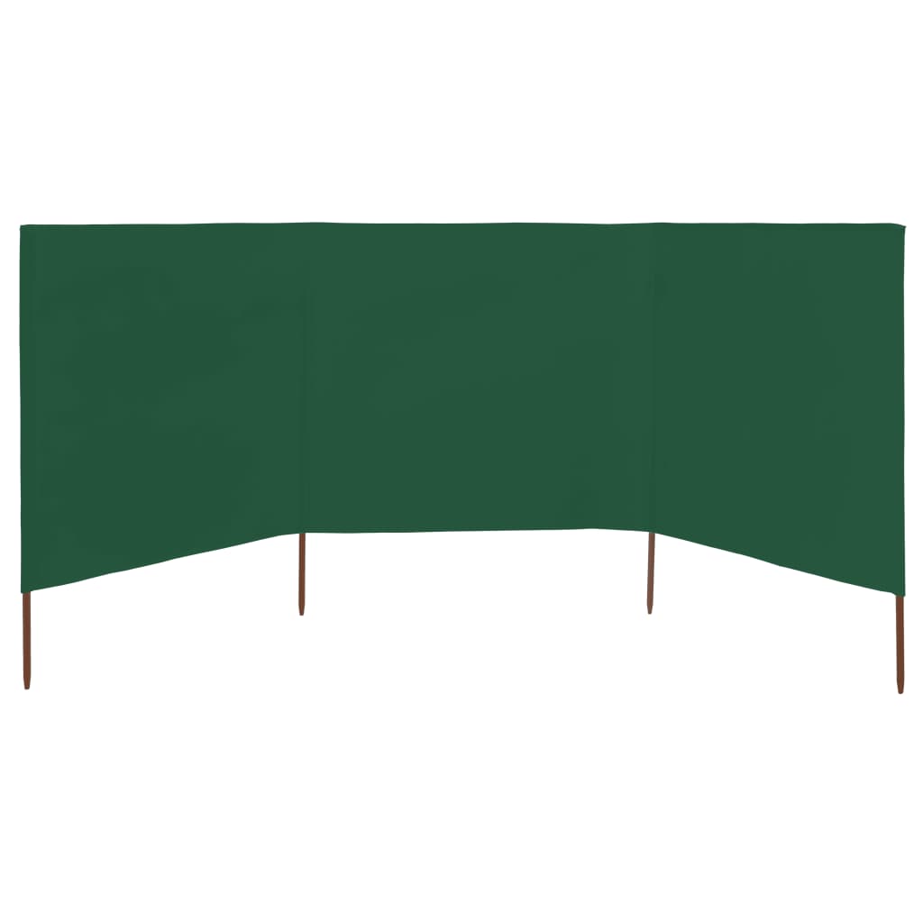 Vidaxl Windschutzscheibe 3 Paneele 400x120 cm Stoff grün