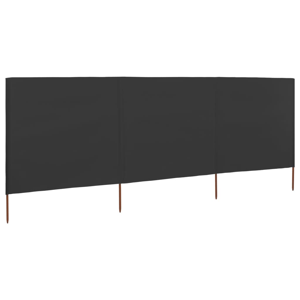 Vidaxx Windschutz 3-teilig 400x120 cm Stoff Anthrazit