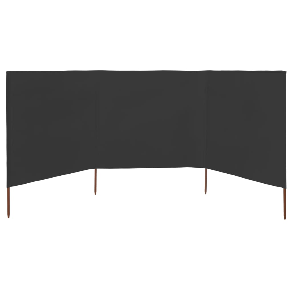 Vidaxx Windschutz 3-teilig 400x120 cm Stoff Anthrazit