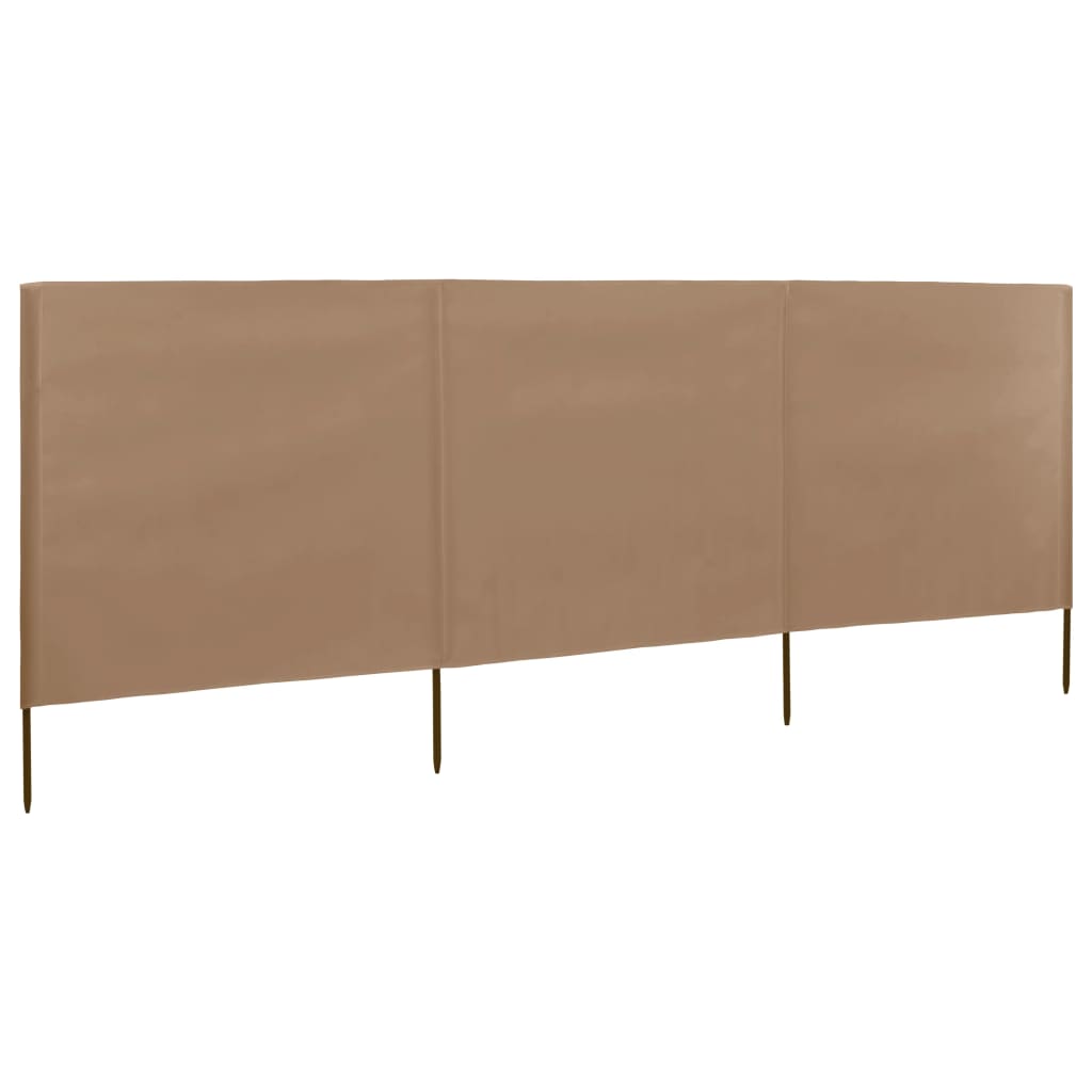 Vidaxl Windschutzscheibe 3 Paneele 400x120 cm Stofftaupe