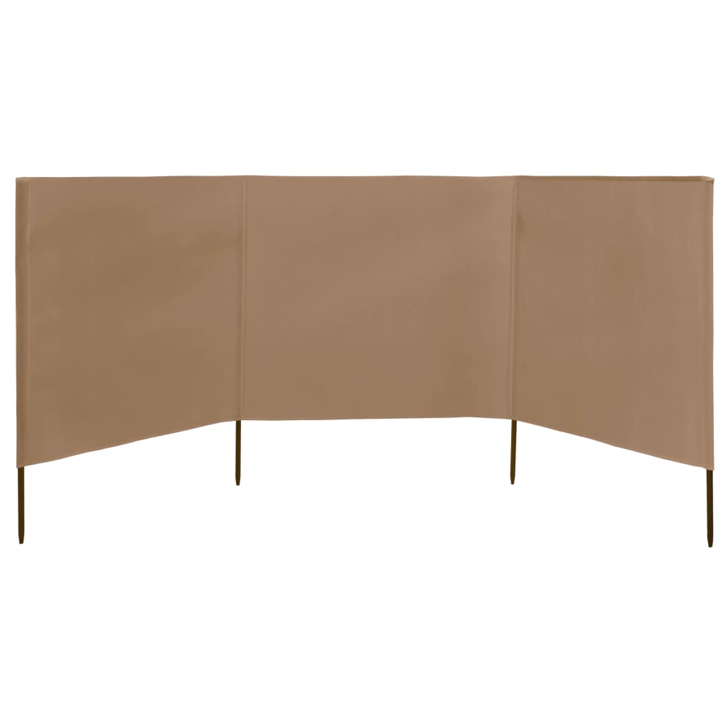 Vidaxl Windschutzscheibe 3 Paneele 400x120 cm Stofftaupe