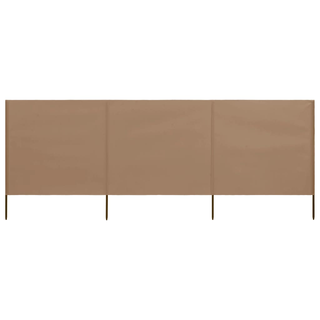 Vidaxl Windschutzscheibe 3 Paneele 400x120 cm Stofftaupe