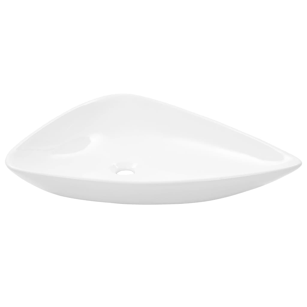 Vidaxl Washbeer Triangular 645x455x115 mm Keramik Weiß
