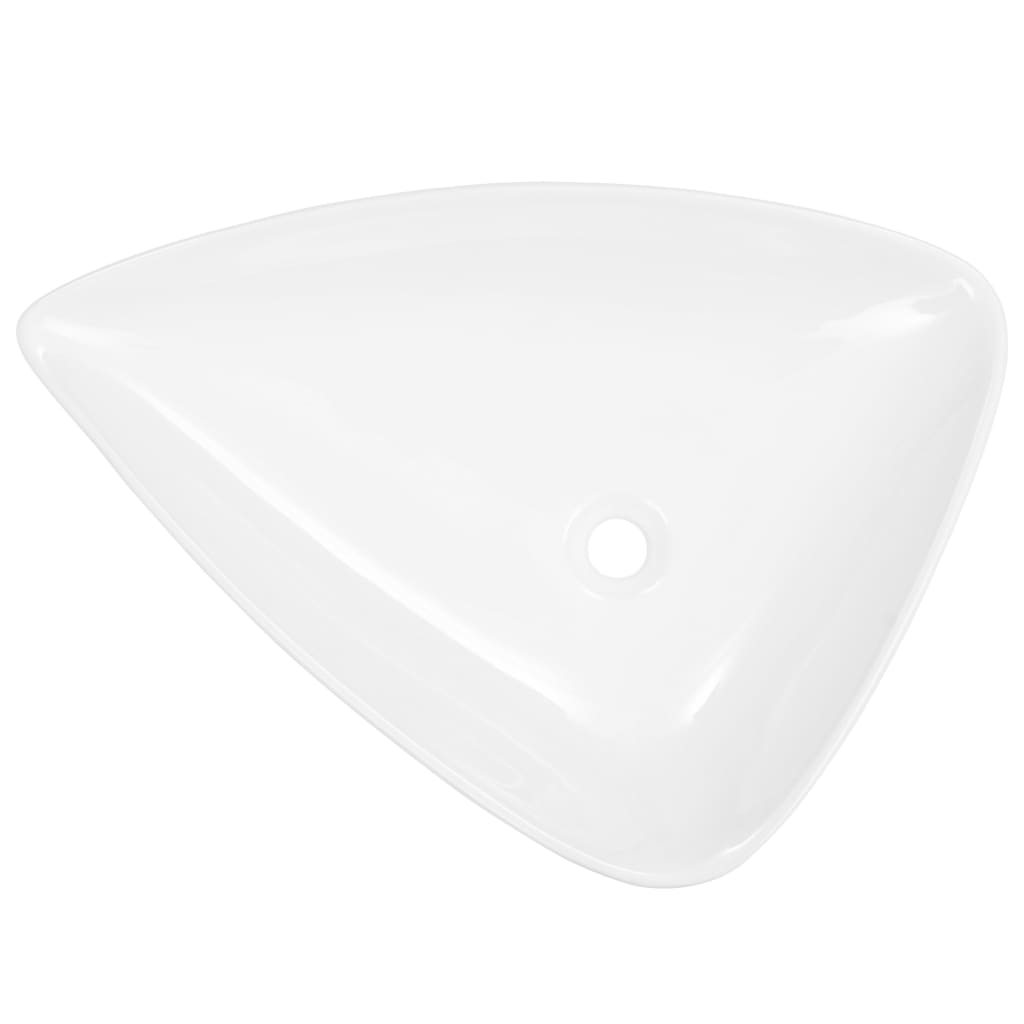 Vidaxl Washbeer Triangular 645x455x115 mm Keramik Weiß