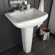 VIDAXL WASHBAIN zu Fuß abgelöst 580 x 470 x 200 mm Keramik Weiß - afbeelding 1