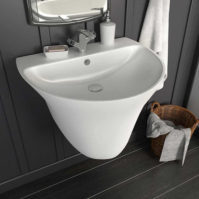 Vidaxl weißes Waschbecken 56 x 48 x 42 cm glasierte Keramik