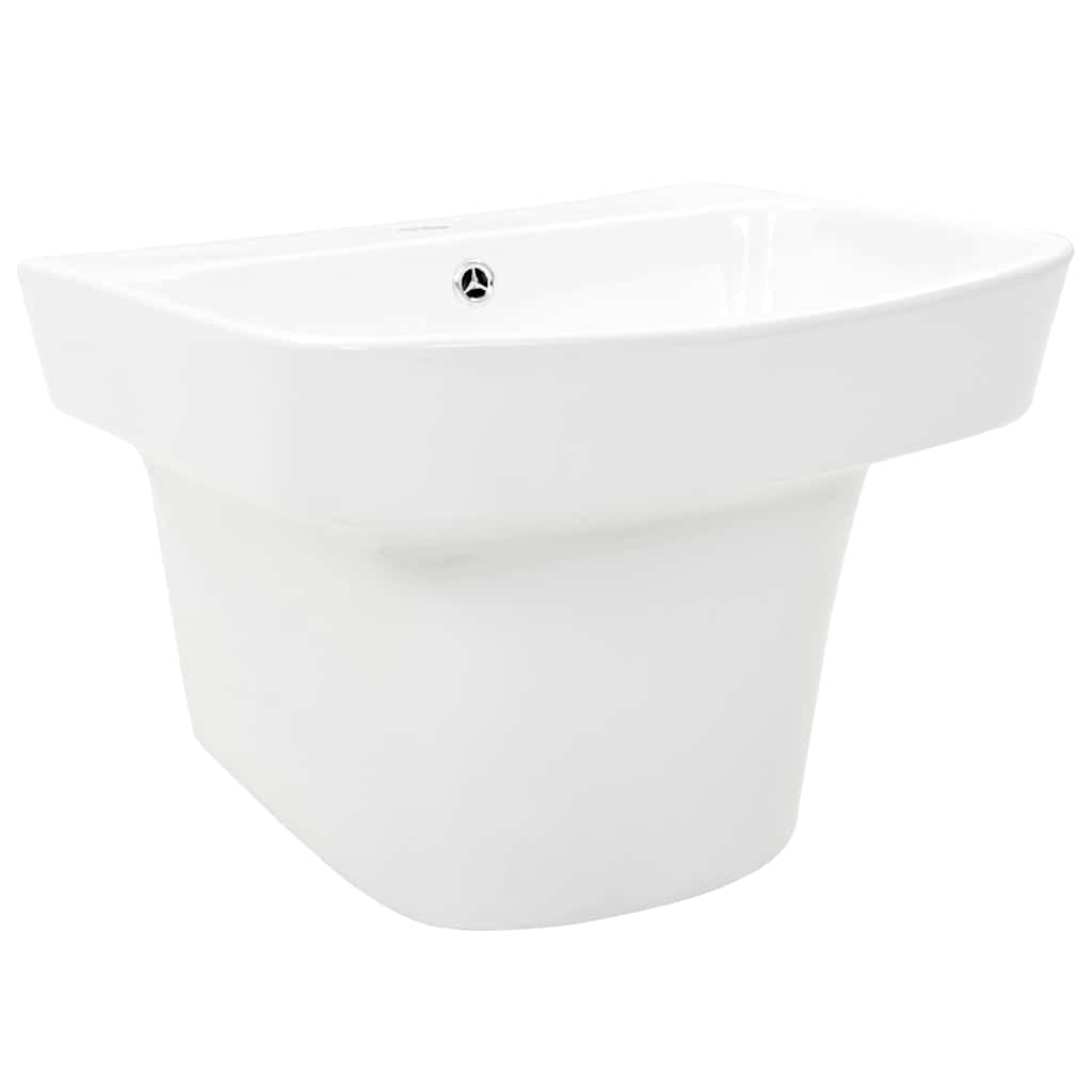 Vidaxl weißes Waschbecken 50 x 45 x 41 cm glasierte Keramik
