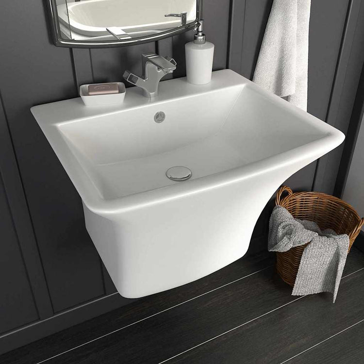Vidaxl weißes Waschbecken 53 x 44 x 37 cm glasierte Keramik