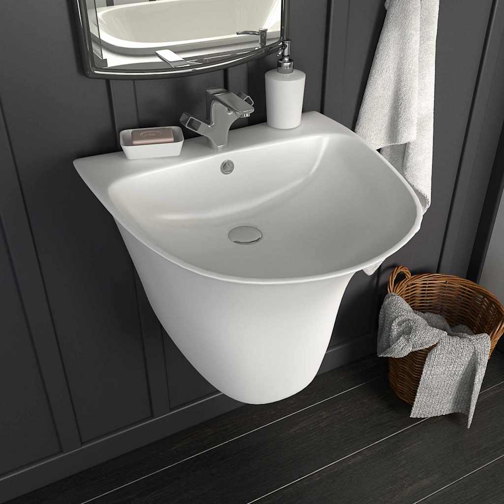 Vidaxl weißes Waschbecken 47 x 45 x 37 cm glasierte Keramik