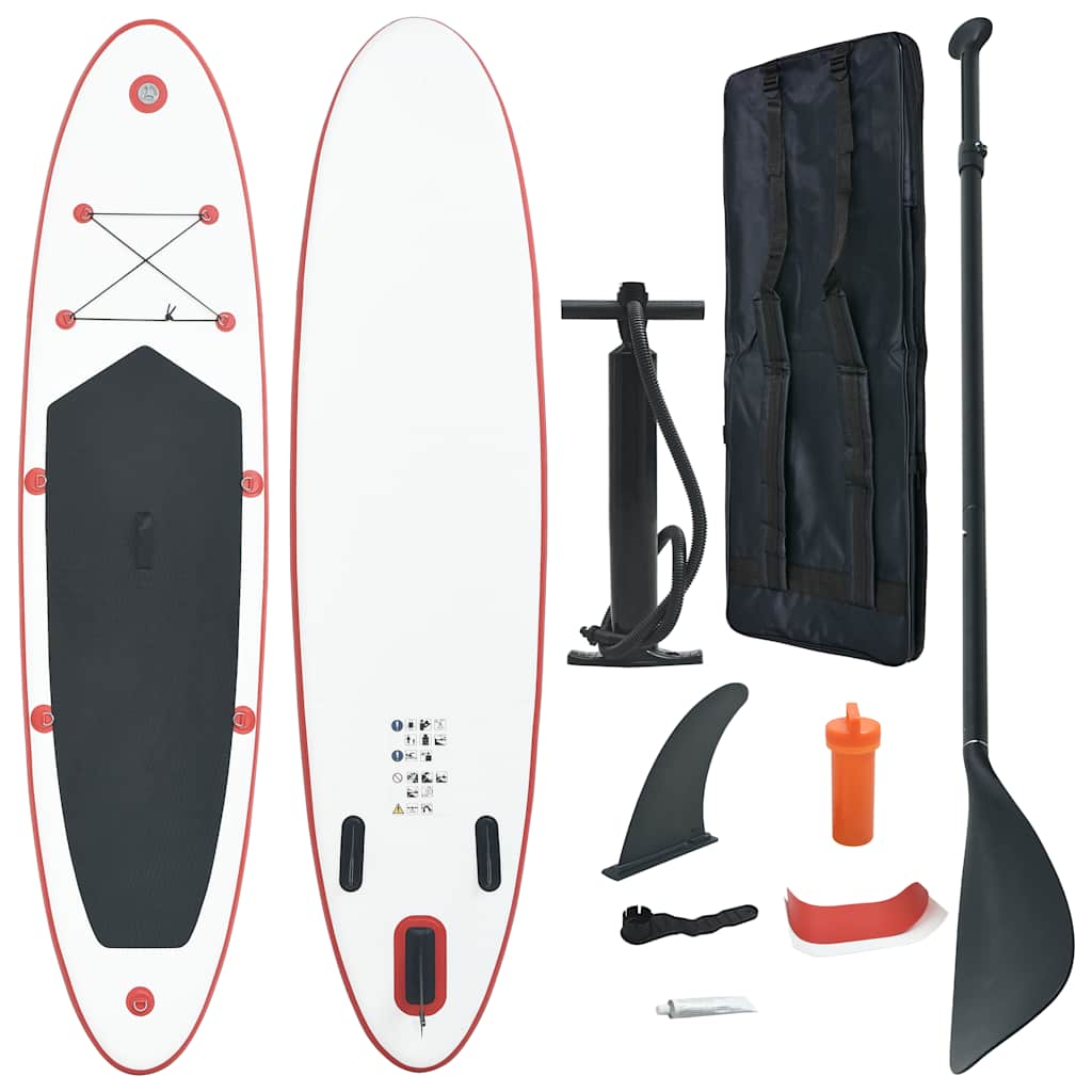 Vidaxl Stand-up-Paddleboard aufblasbare Rot und Weiß