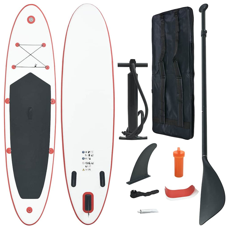 Vidaxl Stand-up-Paddleboard aufblasbare Rot und Weiß
