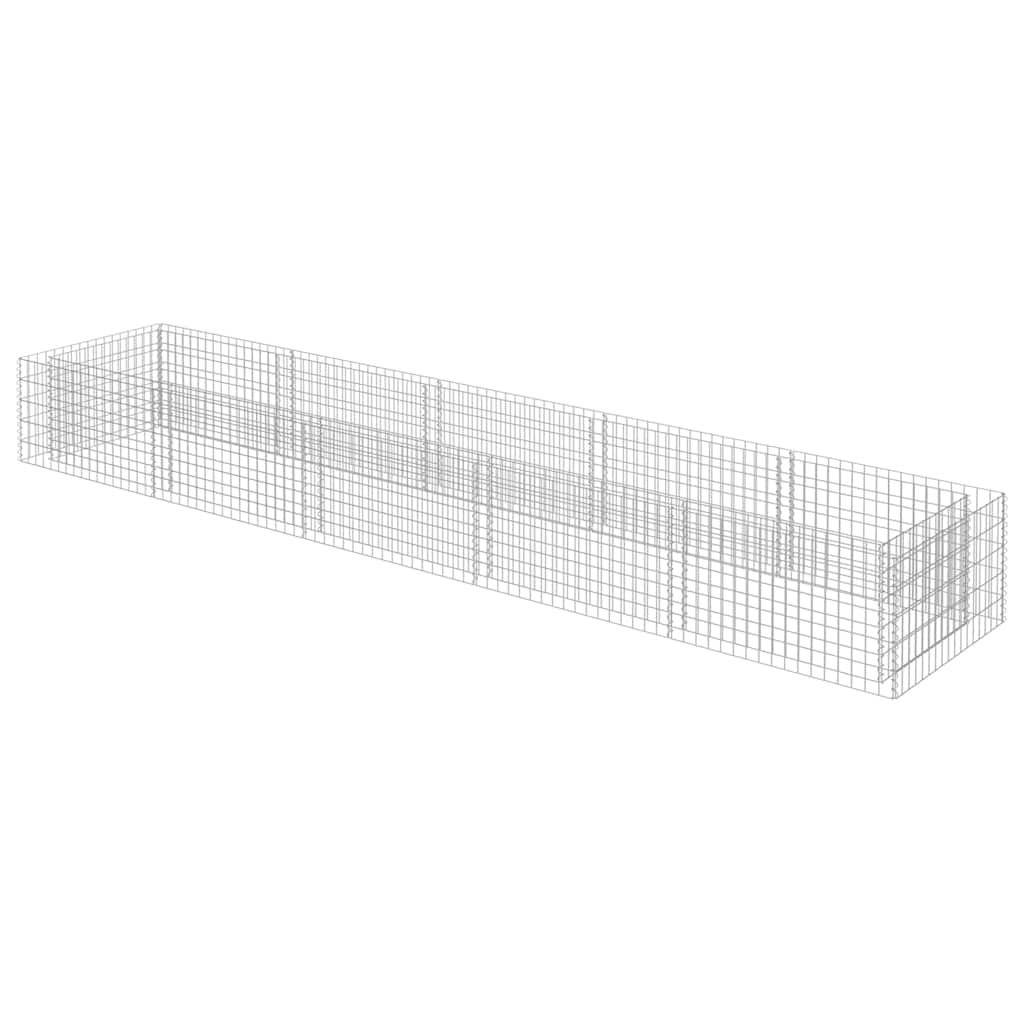 Vidaxl Gabion Pflanzer 450 x 90 x 50 cm verzinkter Stahl angehoben