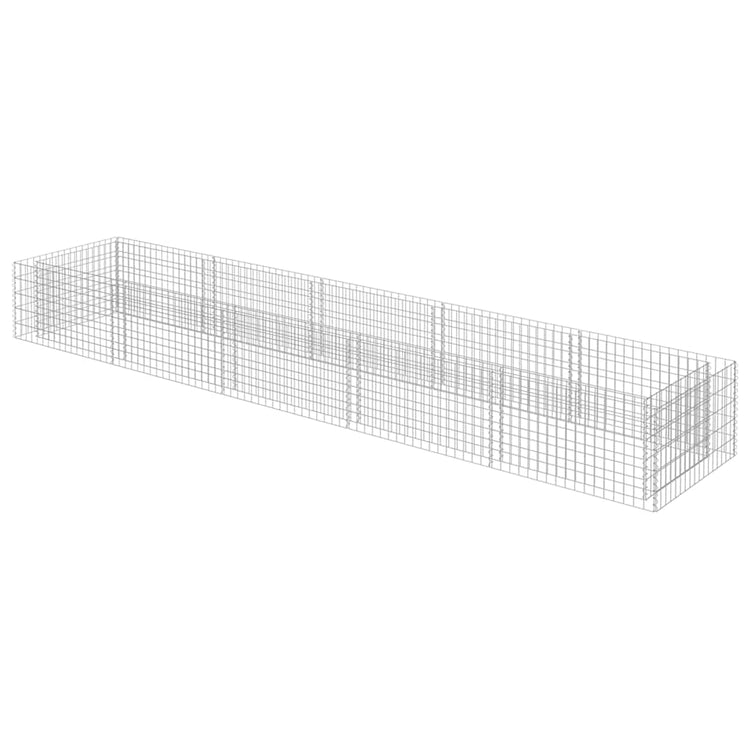 Vidaxl Gabion Pflanzer 450 x 90 x 50 cm verzinkter Stahl angehoben