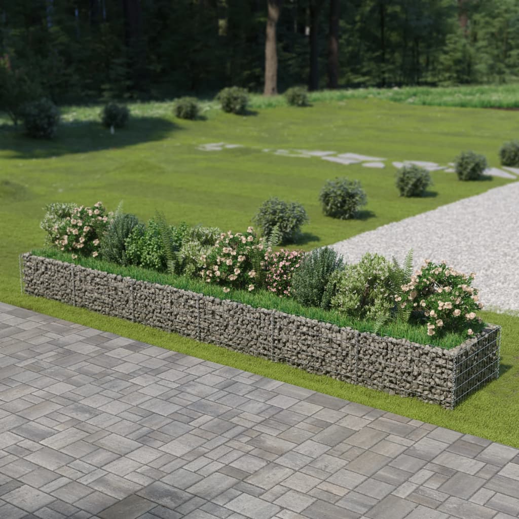 Vidaxl Gabion -Pflanzer erhöhte 540 x 90 x 50 cm verzinkte Stahl