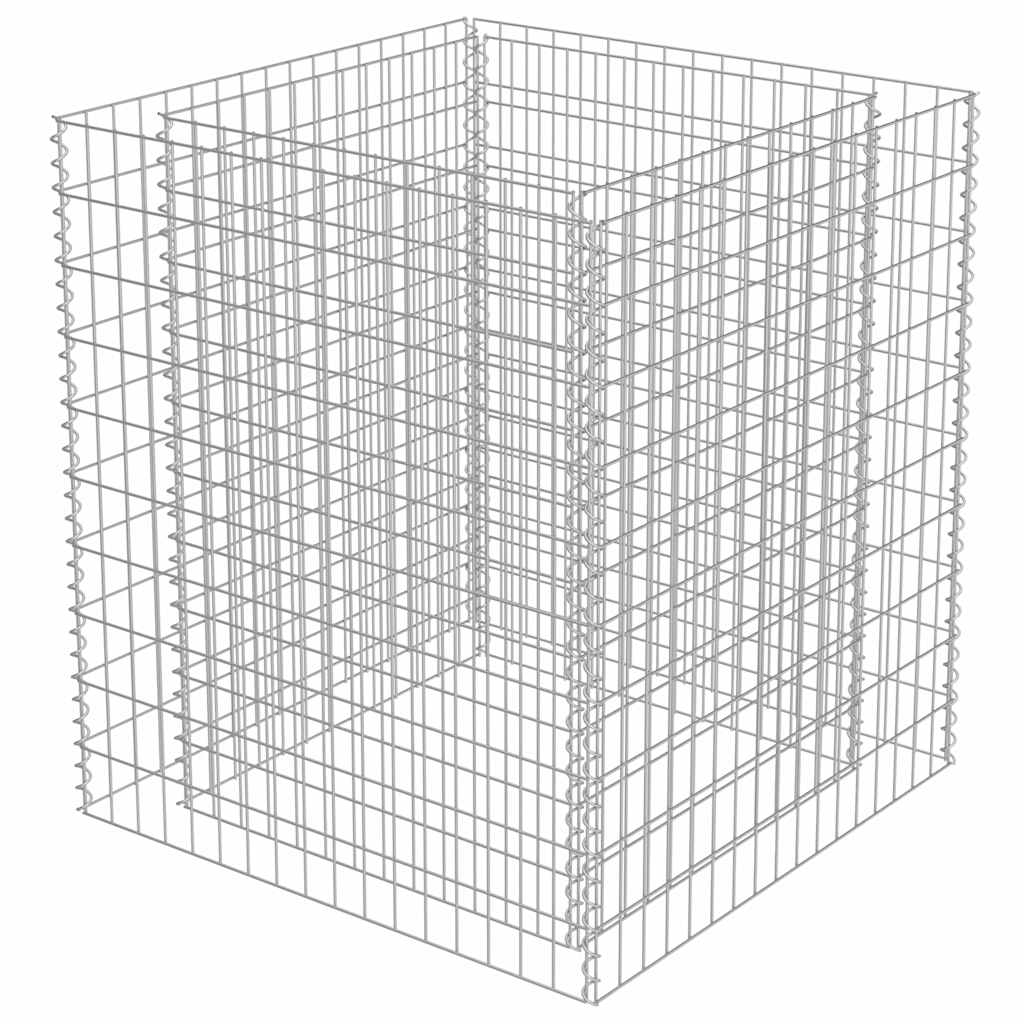 Vidaxl Gabion -Pflanzer vermehrte 90x90x100 cm verzinkter Stahl