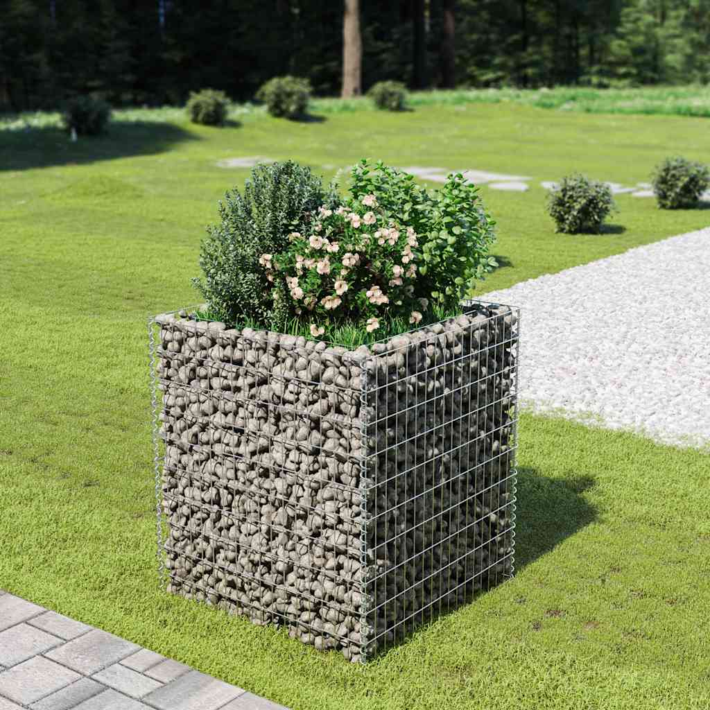 Vidaxl Gabion -Pflanzer vermehrte 90x90x100 cm verzinkter Stahl