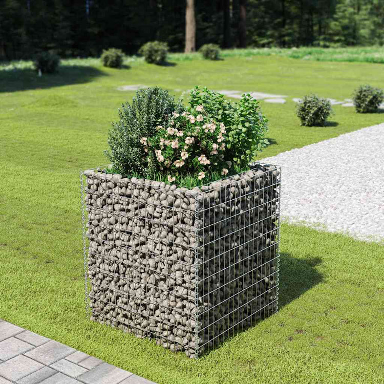 Vidaxl Gabion -Pflanzer vermehrte 90x90x100 cm verzinkter Stahl