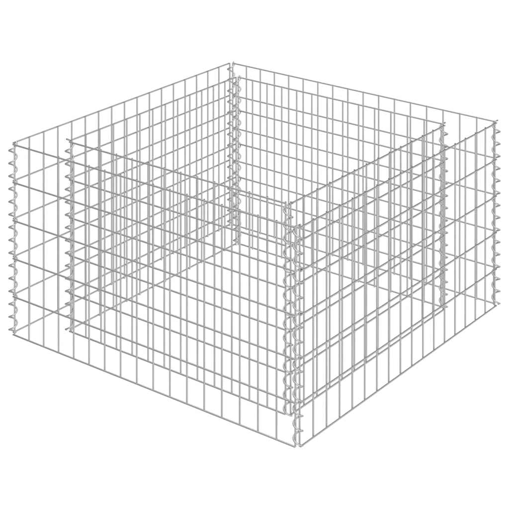 Vidaxl Gabion -Pflanzer erhöht 90 x 90 x 50 cm verzinkter Stahl