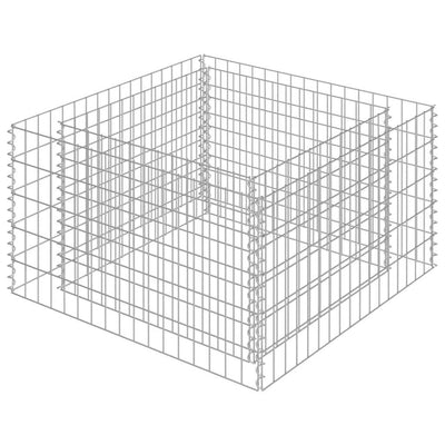 Vidaxl Gabion -Pflanzer erhöht 90 x 90 x 50 cm verzinkter Stahl
