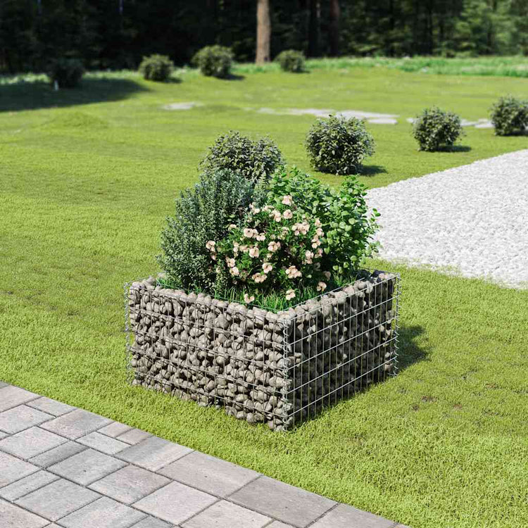 Vidaxl Gabion -Pflanzer erhöht 90 x 90 x 50 cm verzinkter Stahl