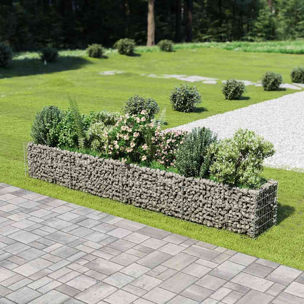 Vidaxl Gabion -Pflanzer vermehrte 360x50x50 cm verzinkter Stahl