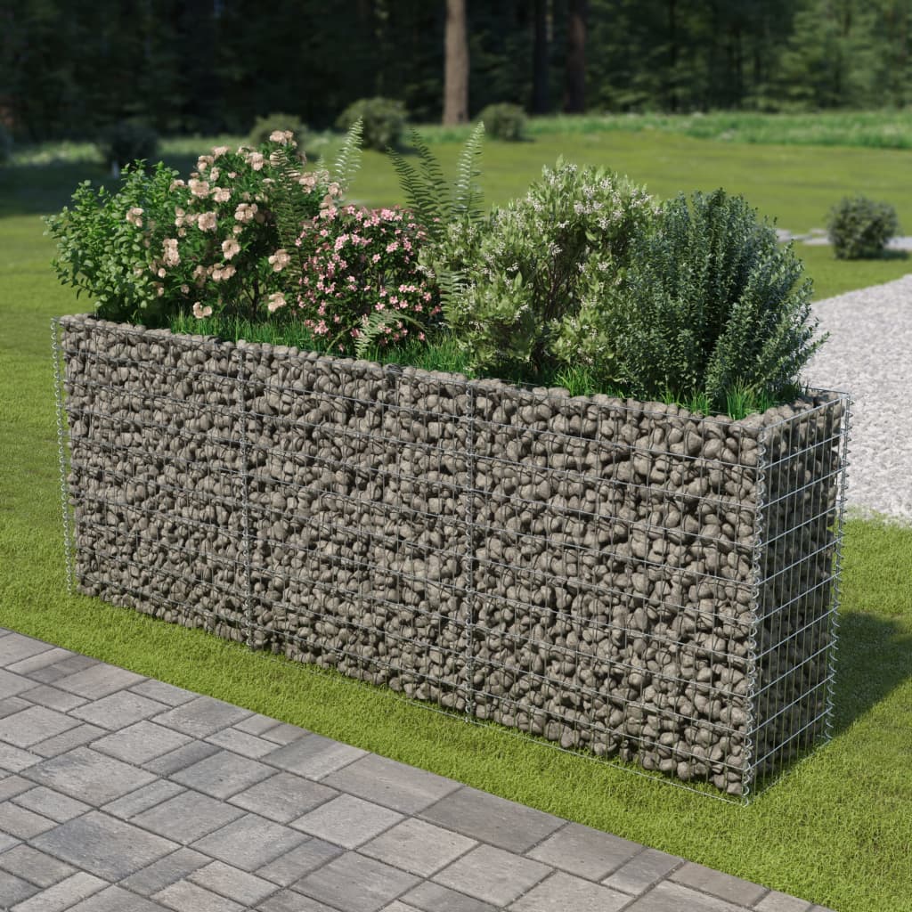 Vidaxl Gabion -Pflanzer erhöhte 270x50x100 cm verzinkter Stahl