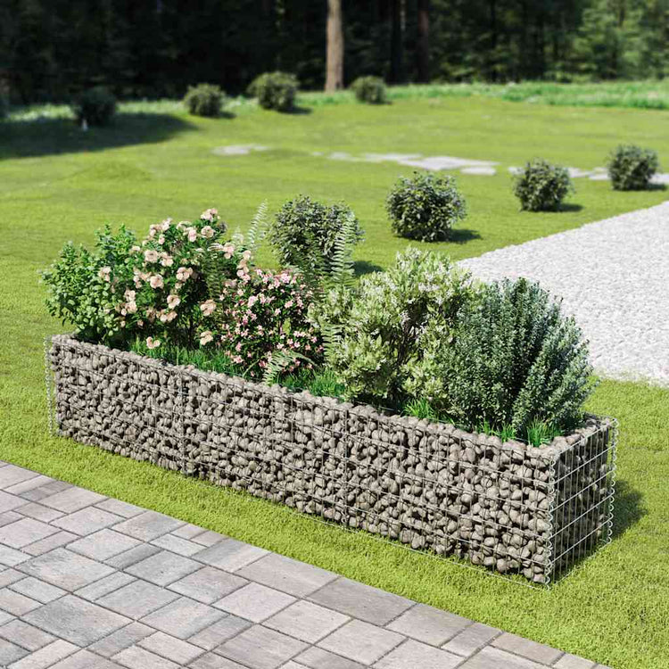 Vidaxl Gabion -Pflanzer erhöhte 270 x 50 x 50 cm verzinkte Stahl