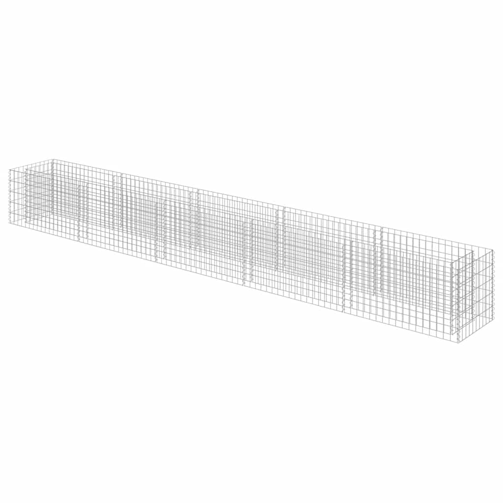 Vidaxl Gabion Pflanzer 450 x 50 x 50 cm verzinkter Stahl angehoben