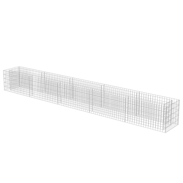 Vidaxl Gabion Pflanzer 450 x 50 x 50 cm verzinkter Stahl angehoben