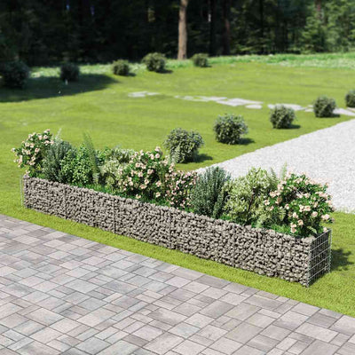 Vidaxl Gabion Pflanzer 450 x 50 x 50 cm verzinkter Stahl angehoben