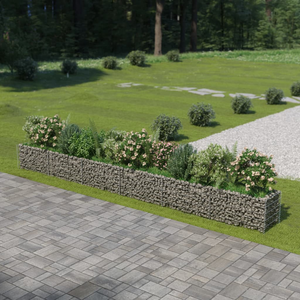 Vidaxl Gabion -Pflanzer erhöhte 540x50x50 cm verzinkter Stahl
