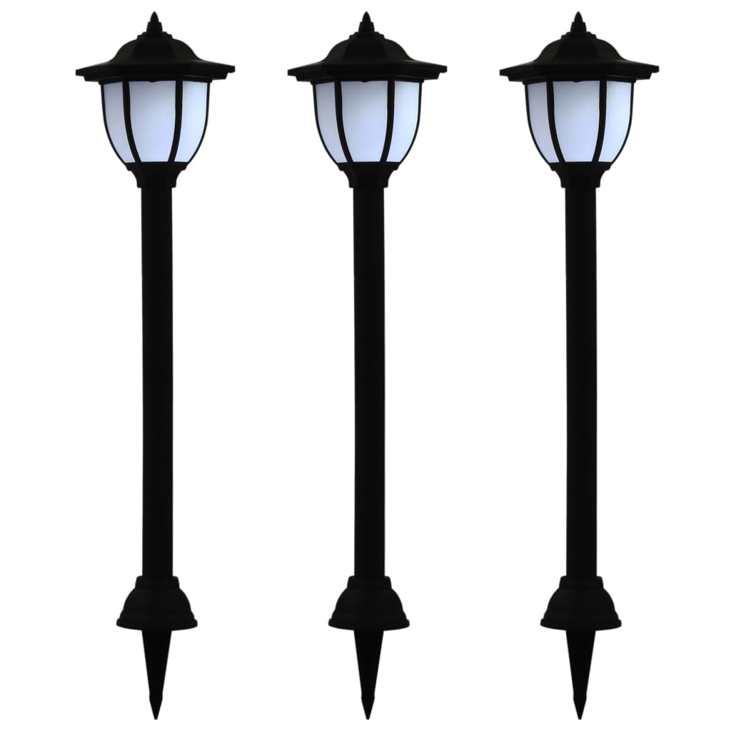 Vidaxl -LED -Solarlampen schwarze 3 PCs