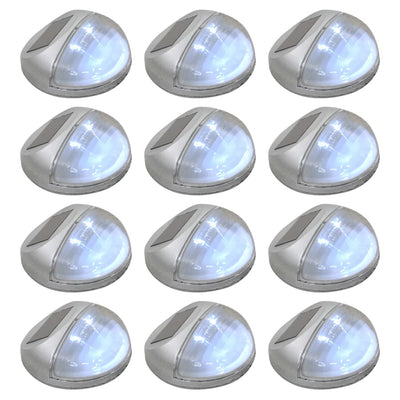 Vidaxl LED -Wandlampen Solar um Silber 12 PCs