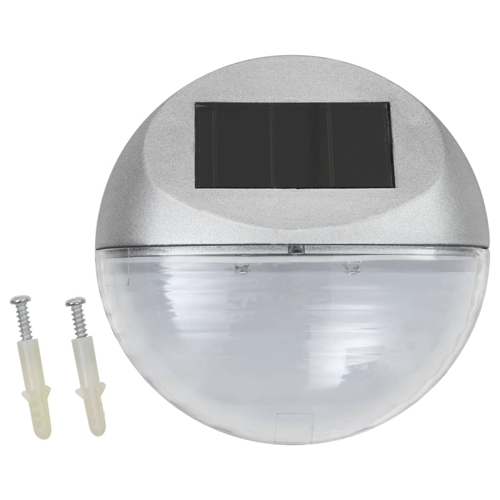 Vidaxl LED -Wandlampen Solar um Silber 12 PCs