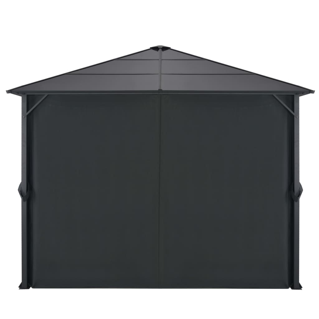 Vidaxl -Laube mit Vorhang 3x3 m Aluminiumschwarz