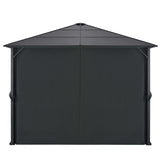 Vidaxl -Laube mit Vorhang 3x3 m Aluminiumschwarz - afbeelding 3
