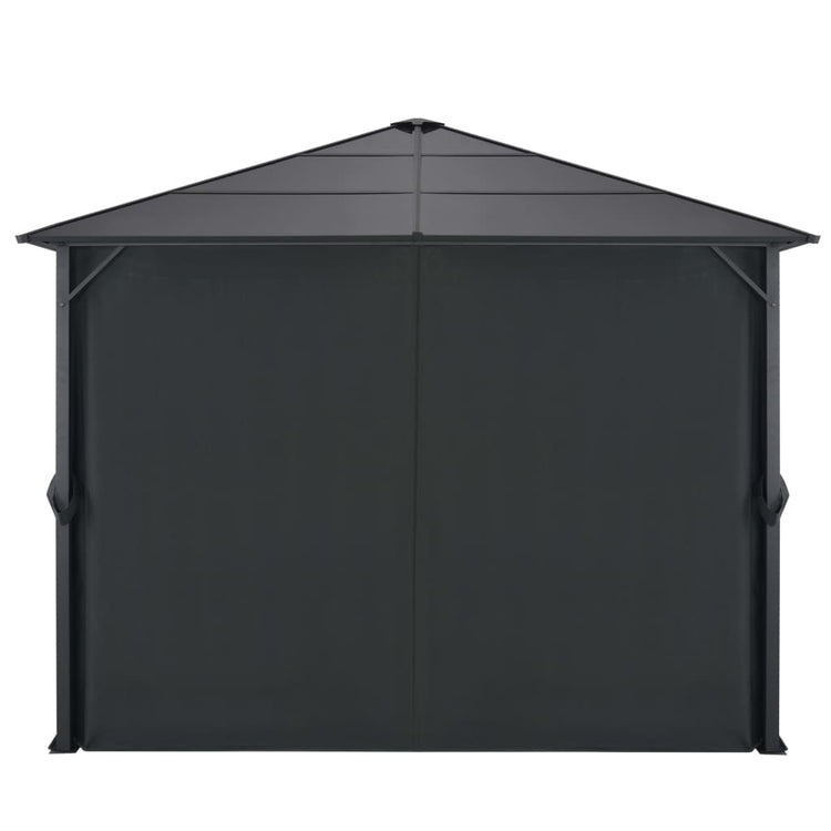 Vidaxl -Laube mit Vorhang 3x3 m Aluminiumschwarz
