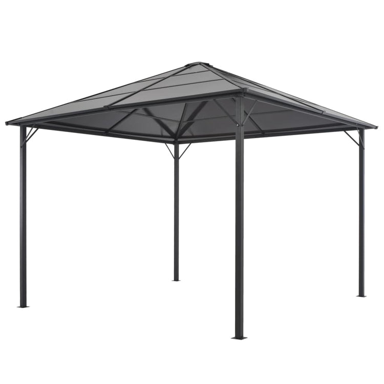 Vidaxl -Laube mit Dach 3x3 M Aluminium Anthrazit gefärbt