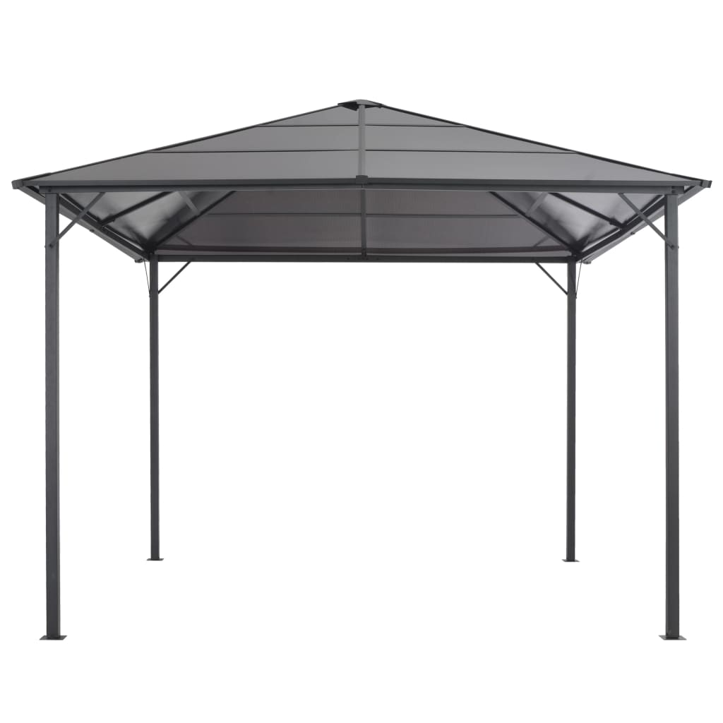 Vidaxl -Laube mit Dach 3x3 M Aluminium Anthrazit gefärbt