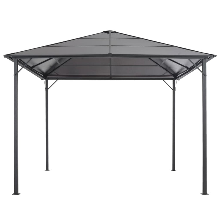 Vidaxl -Laube mit Dach 3x3 M Aluminium Anthrazit gefärbt